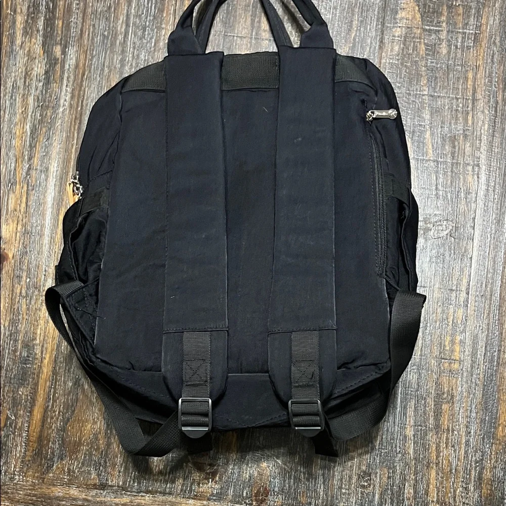 Black Diaper Bag with 16 pockets and Tan Accents